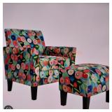 Homestyle arm chair and ottoman