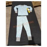Honest Baby Blue/White Pajama Set 3T