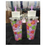 Parker Lane Floral Insulated Staw Tumbler