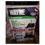 Wayne 3/4HP Cast Iron/Stain Steel Sump Pump