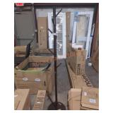 Dark wood coat rack some damage