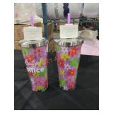 Parker Lane Floral Insulated Staw Tumbler
