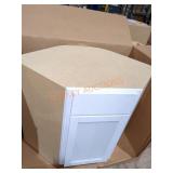 18"W Face Lower Corner Cabinet, Dented in Back