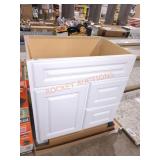 30" x 21" x 35" White Base Cabinet