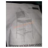 2 outdoor wicker bar stools