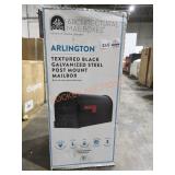 Black Galvanized Steel Post Mount Mailbox