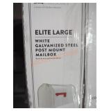White Galvanized Post Mount Mailbox