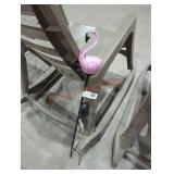 1 pink flamingo solar garden stake