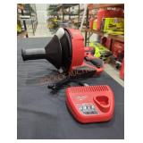 Milwaukee M12 drain snake and charger