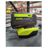 Ryobi 40v 6 ah battery and charger