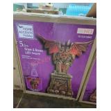 5 .5 ft grave and bones led gargoyle