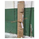 42 in. x 84 in. 5-Panel Frosted Glass White