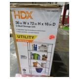 36" x 72" x 16" 5-Shelf Storage Unit