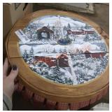 Painted Round Wooden Storage Box