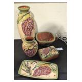 Hand Painted Ceramic Dishes Lot