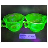 Uranium Glass Teacups (2)