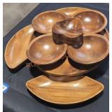 Hand Carved Wood Dish Set