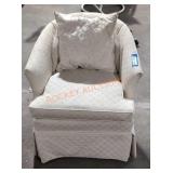 Upholstered White Armchair
