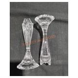 Clear Glass Candlestick Holders - Qty 2