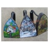 Hand Painted Hand Irons - Qty 3