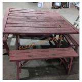 Red Picnic Table and Benches