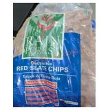 1 rain forest decorative red slate chips bag