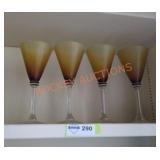 Amber Martini Glasses - Qty 4