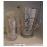 Phi Kappa Psi Pitcher and Glasses