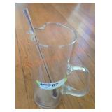 Glass Pitcher and Stir Stick