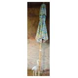 Metal Stork Art and Patio Umbrella