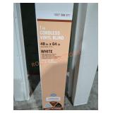 2 1" cordless 48" x 64" white vinyl blinds