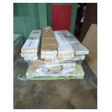 Skid full of mixed flooring boxes