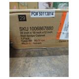 36" x 18" x 12" white wall bridge cabinet