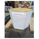 White corner 36" wall cabinet