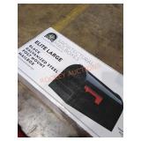 Black Galvanized Steel Post Mount Mailbox