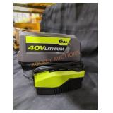 Ryobi 40v 6 ah battery and charger