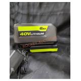 Ryobi 40v 6 ah battery and charger