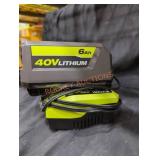 Ryobi 40v 6 ah battery and charger