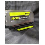 Ryobi 40v 6 ah battery and charger
