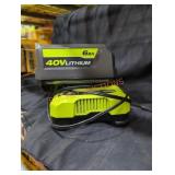 Ryobi 40v 6 ah battery and charger