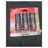 Milwaukee 3 Piece Metric 1/2" Drive Impact Socket
