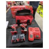 Milwaukee M18 2 Tool Combo Sold As Is Where Is No