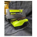 Ryobi 40v 6 ah battery and charger