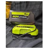 Ryobi 40v 6 ah battery and charger
