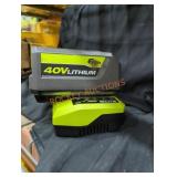 Ryobi 40v 6 ah battery and charger
