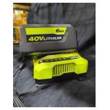 Ryobi 40v 6 ah battery and charger