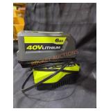 Ryobi 40v 6 ah battery and charger