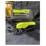 Ryobi 40v 6 ah battery and charger