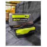 Ryobi 40v 6 ah battery and charger
