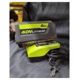 Ryobi 40v 6 ah battery and charger